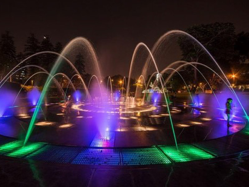 The Magic Water Circuit is a park in Lima where you can enjoy a night show of water fountains and lights.